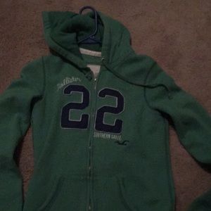 Green Hollister zip up Jacket